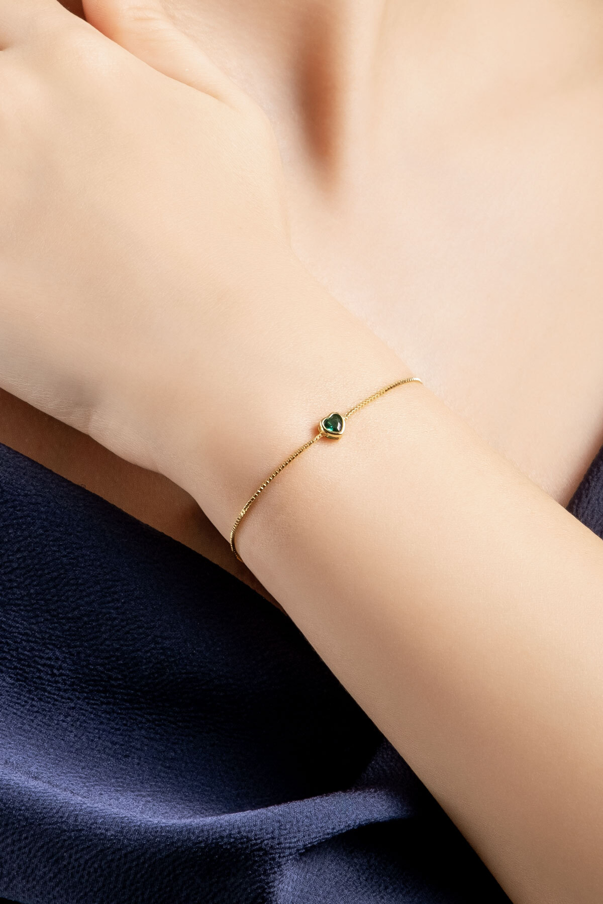 So CHIC... Romantik Aşk 18 Ayar Sarı Altın Kaplama 19 Cm Gümüş Kalp Bileklik - Görsel 2