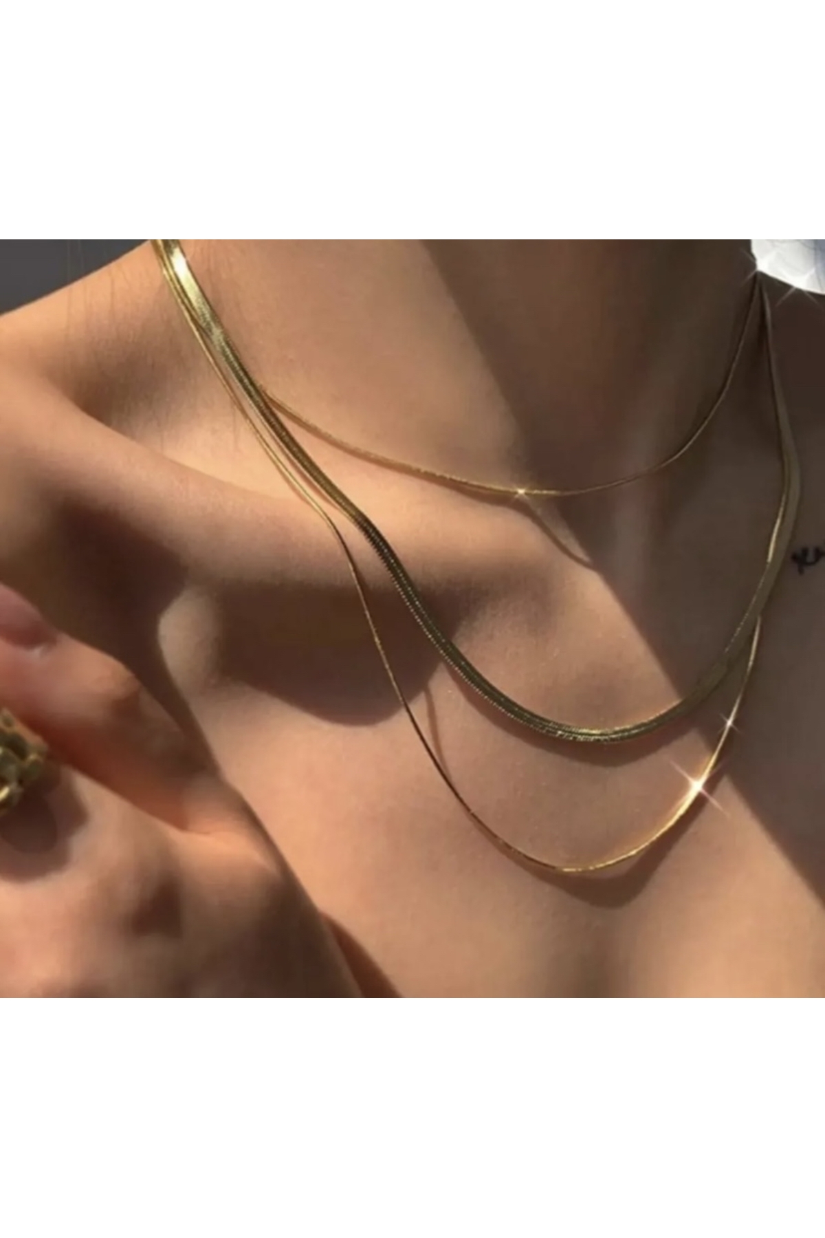 Asia by Leuvoié Italyan Zincir Kolye Yılan Kolye 3 Lü Set