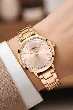 Ferrucci FC.13070M Çelik Kordon Çelik Kasa Kadın Kol Saati, Bileklik Hediye Rose zmfer201