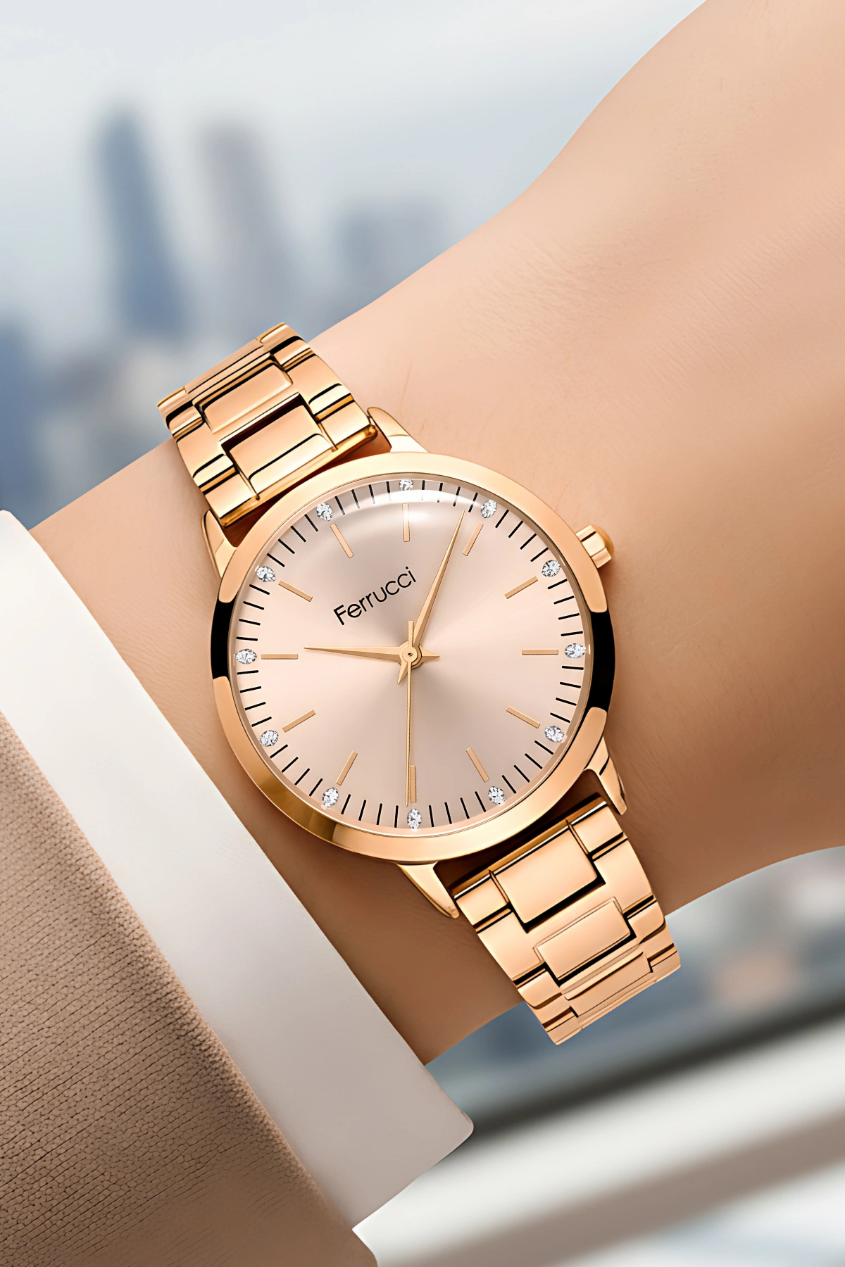 Ferrucci FC.13070M Çelik Kordon Çelik Kasa Kadın Kol Saati, Bileklik Hediye Rose zmfer201 - Görsel 2