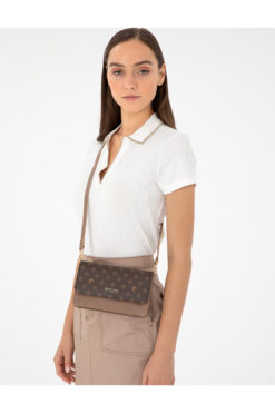 Pierre Cardin Kahve Monogram Kadın Çapraz Omuz Çantası 05PC24K3406