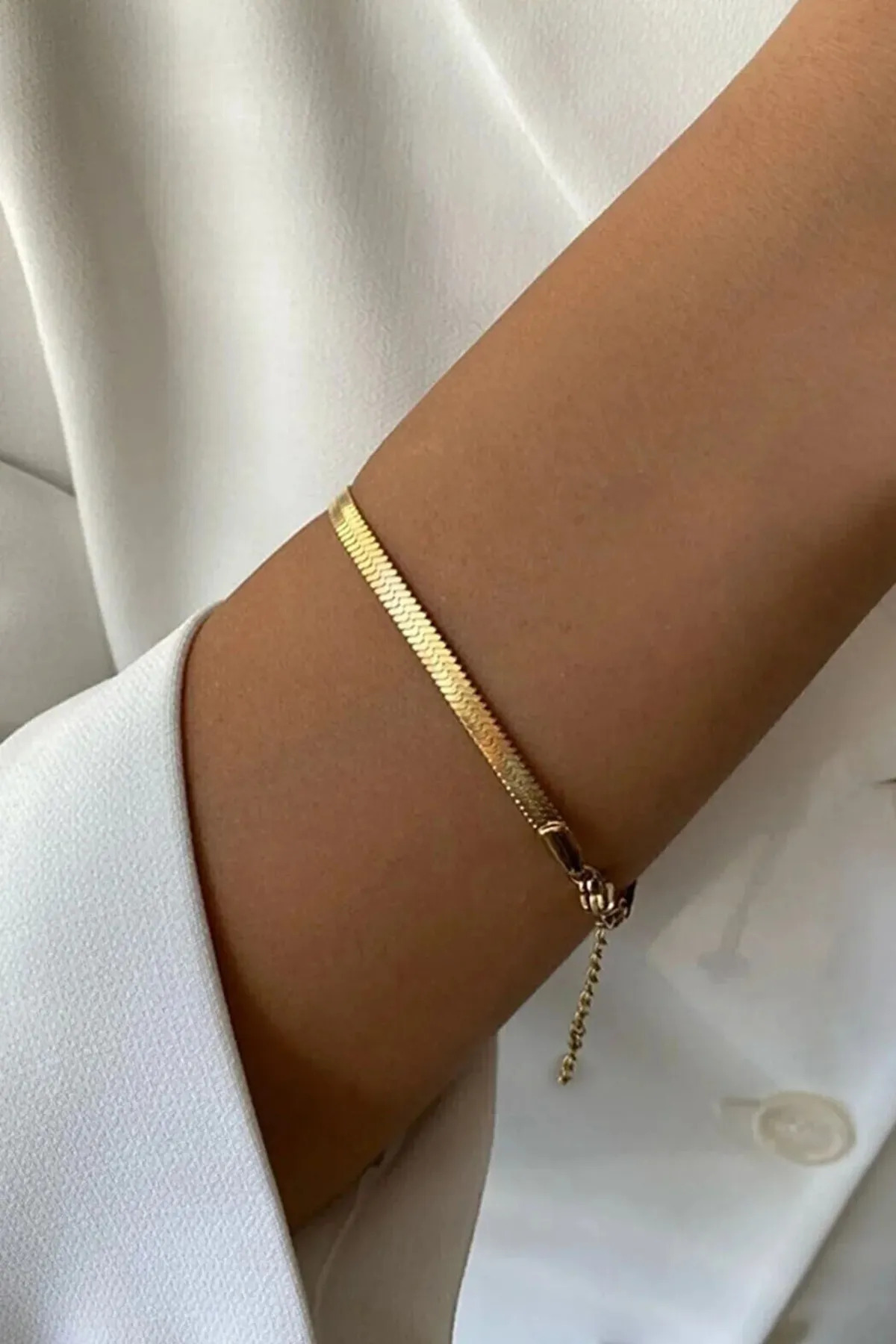 The Collection Unisex Kararmaz Çelik 2'li Yassı İtalyan Arkadaşlık Sevgili Çift Bilekliği - Görsel 3