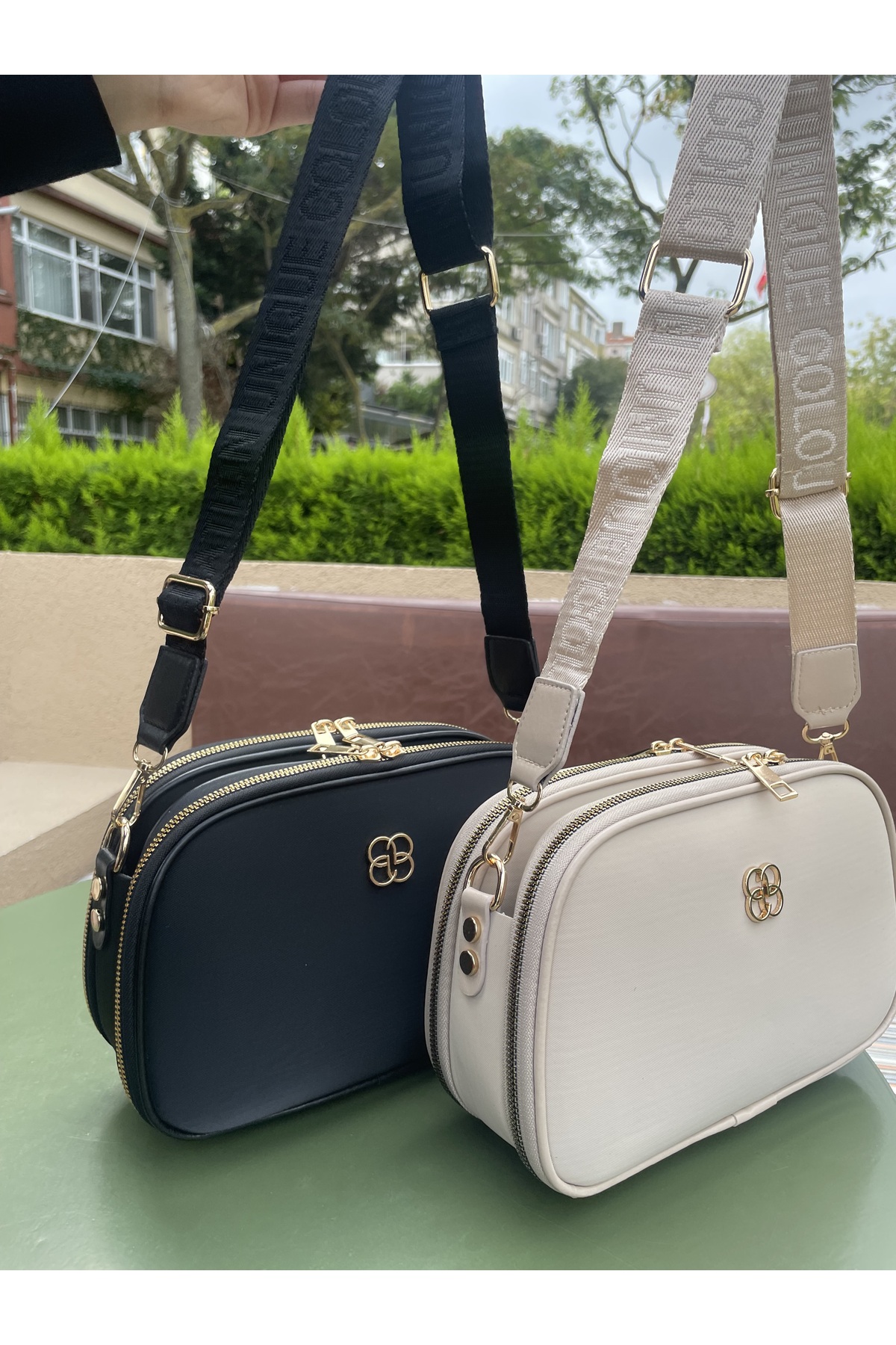 macsoo Kadın 2'li Siyah Açıkvizon Buzy Saten Deri 3 Bölmeli Ayarlanabilir Askılı El Ve Omuz Çantası - Görsel 2