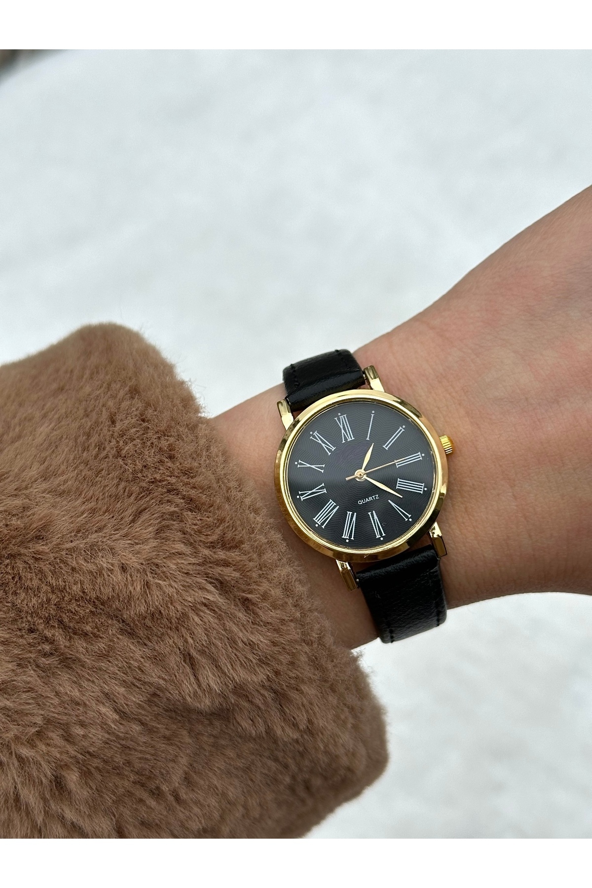 wesscollection Kadın Kol Saati Kolye Bileklik Ve Küpe Seti - GOLD SİYAH - Görsel 2