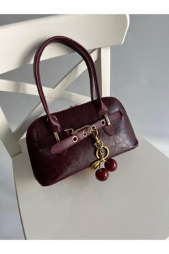 Mia Collection Carlos Model El Ve Kadın Omuz Çantası Bordo ( Charm Dahil Değildir )