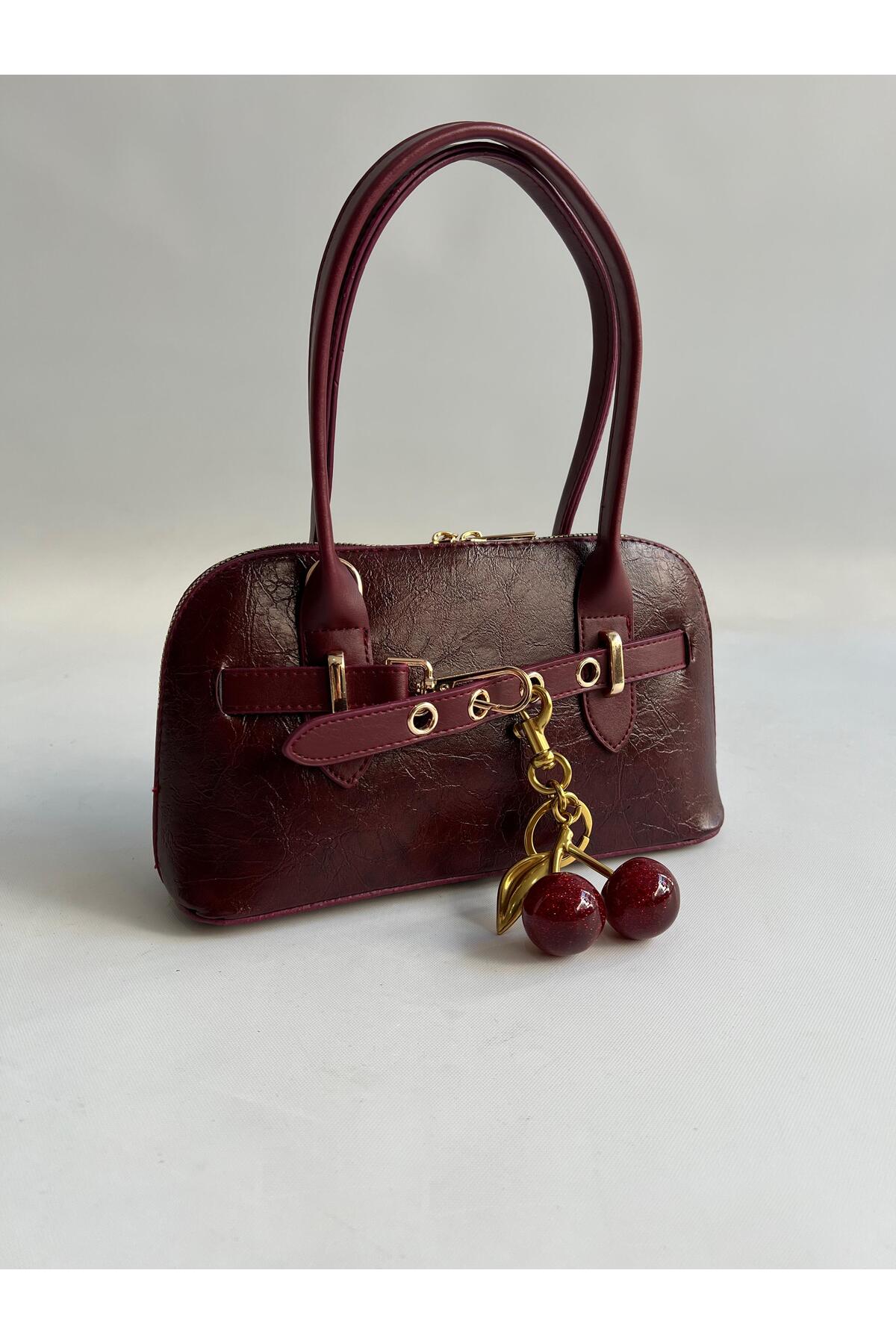 Mia Collection Carlos Model El Ve Kadın Omuz Çantası Bordo ( Charm Dahil Değildir ) - Görsel 2