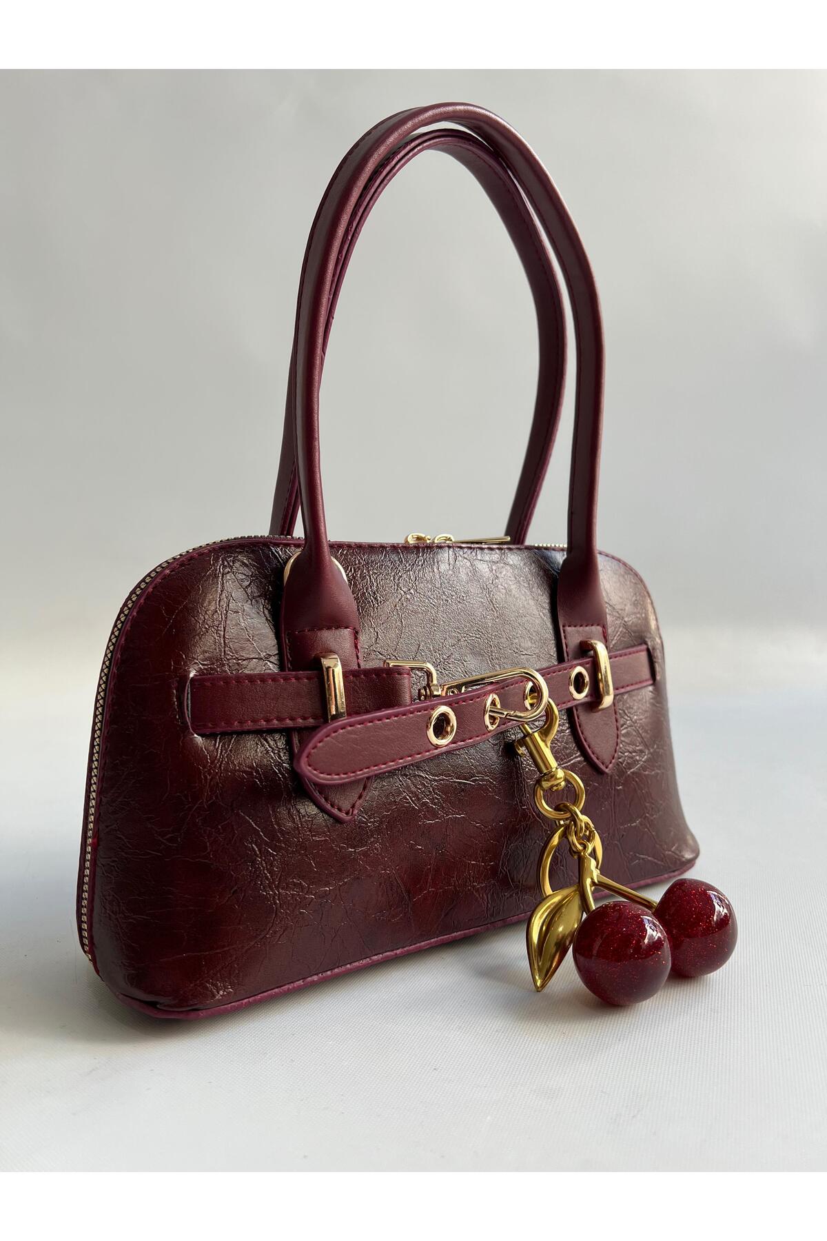 Mia Collection Carlos Model El Ve Kadın Omuz Çantası Bordo ( Charm Dahil Değildir ) - Görsel 3