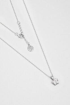 So CHIC... Yıldız Taşlı 18 Ayar Beyaz Altın Kaplama 45 Cm Gümüş Minimal Kolye