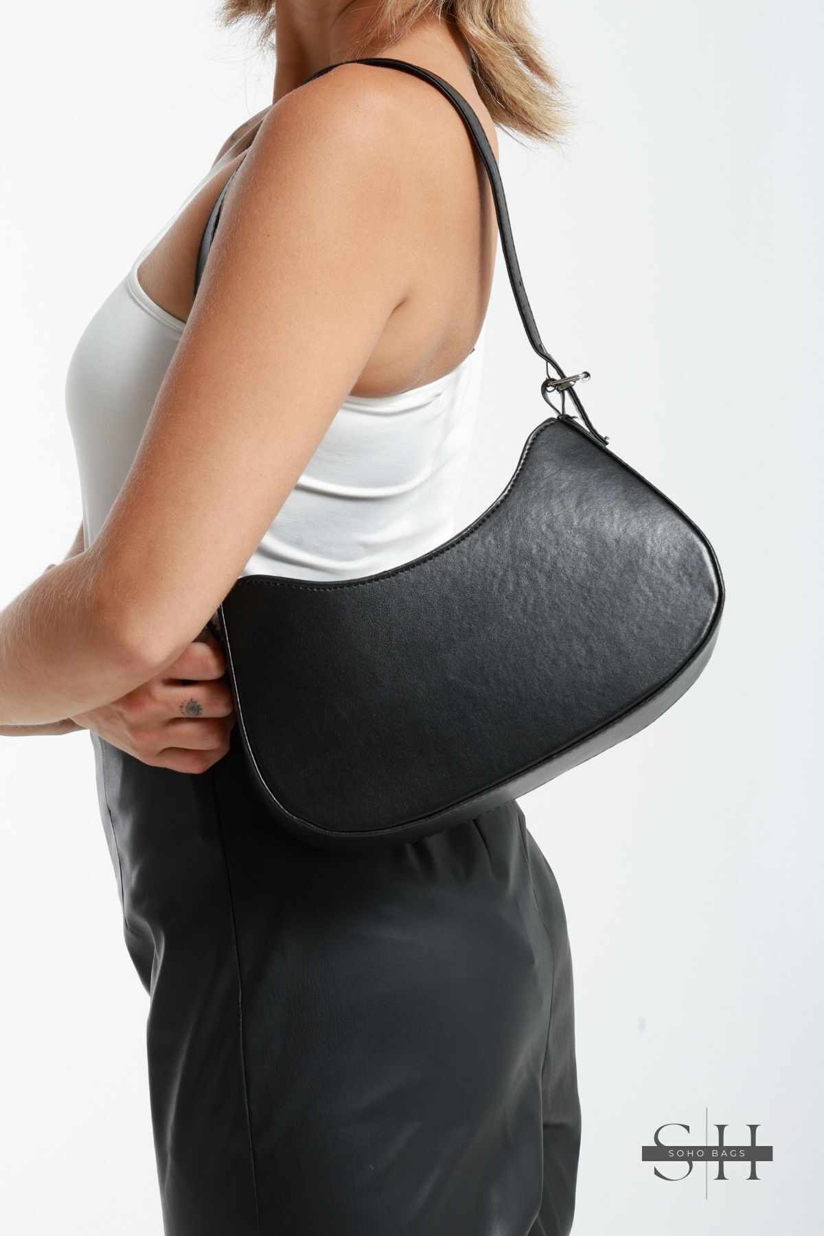 SOHO Orijinal Kadın Kolon Askılı Konfor Modeli Mini Baget Tek Gözlü Küçük Boy El Kol Ve Omuz Çantası - Görsel 3