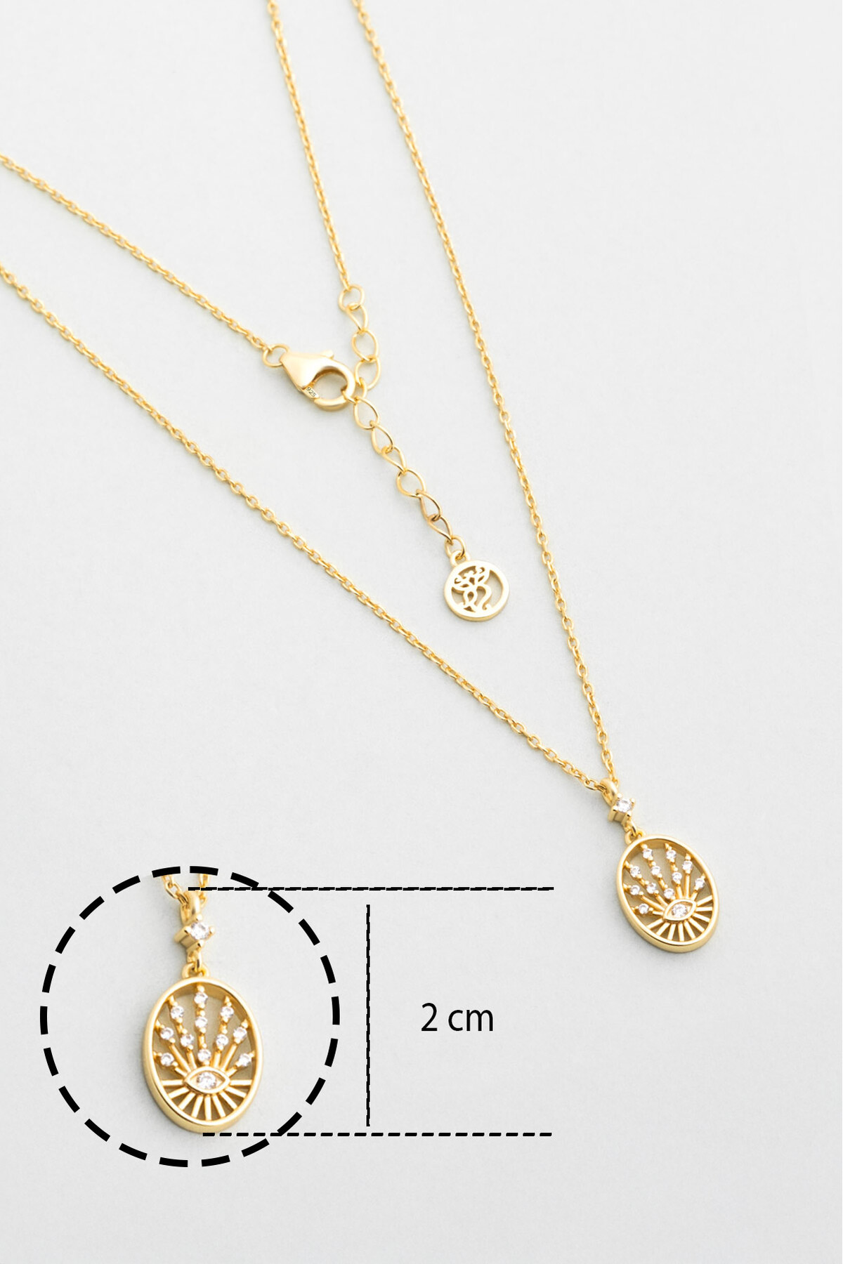 So CHIC... Hitit Tanrıçası 18 Ayar Sarı Altın Kaplama 45 Cm Gümüş Minimal Kolye - Görsel 3