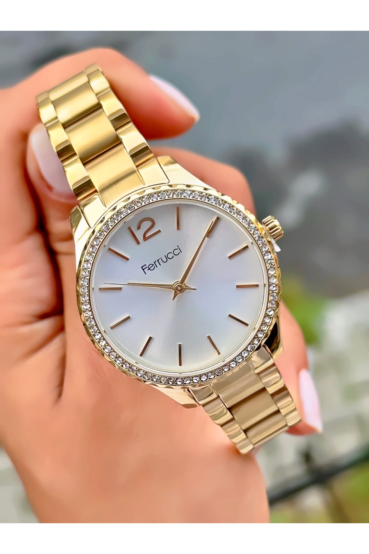 Ferrucci Kadın Kol Saati Orjinal Saat Çelik Kordon Su Geçirmez 2 yıl Garantili Bileklik Hediyeli
