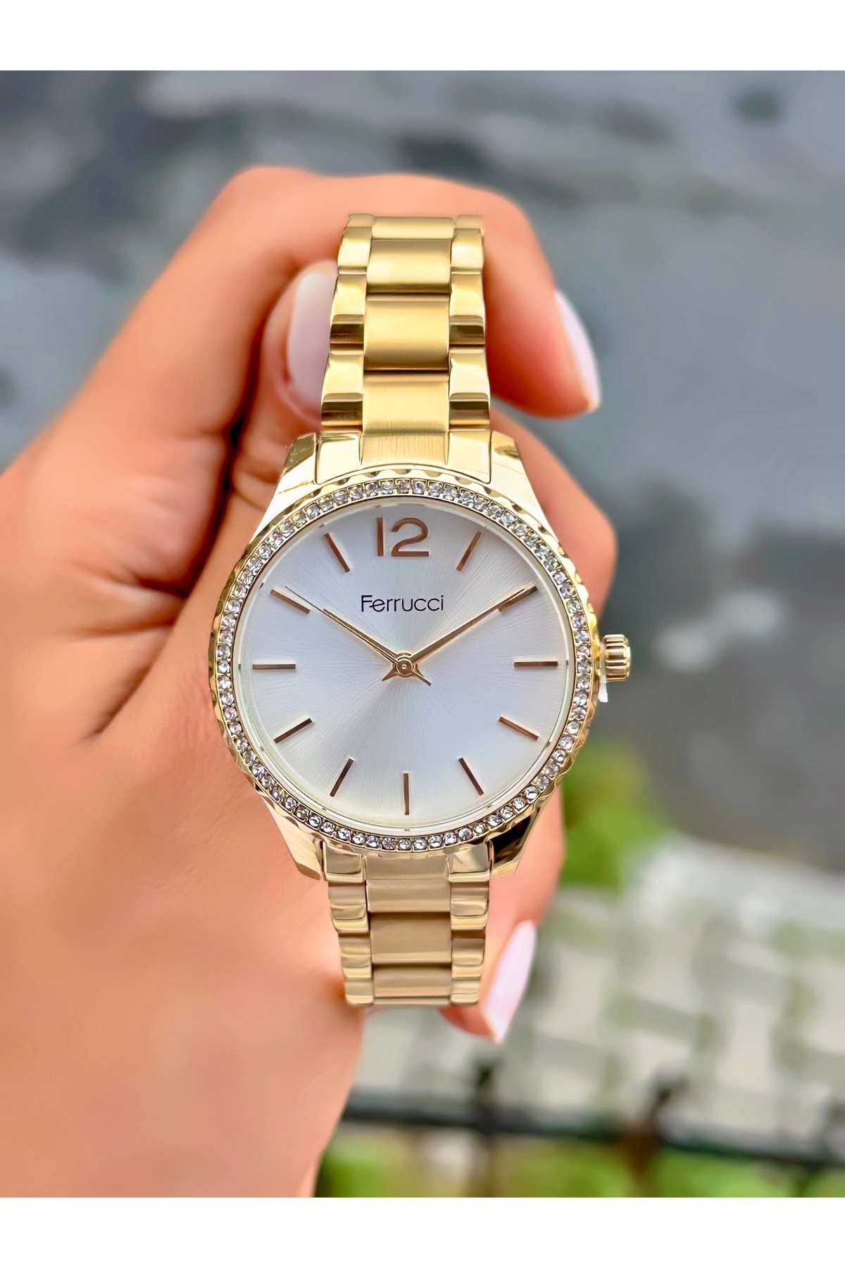 Ferrucci Kadın Kol Saati Orjinal Saat Çelik Kordon Su Geçirmez 2 yıl Garantili Bileklik Hediyeli - Görsel 3
