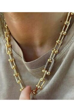 stainles steel Tiffany Ataç Model Çelik Zirkon Taş Kolye