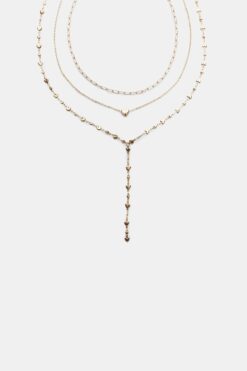 Stradivarius 3'lü Kalp Lariat Kolye Seti