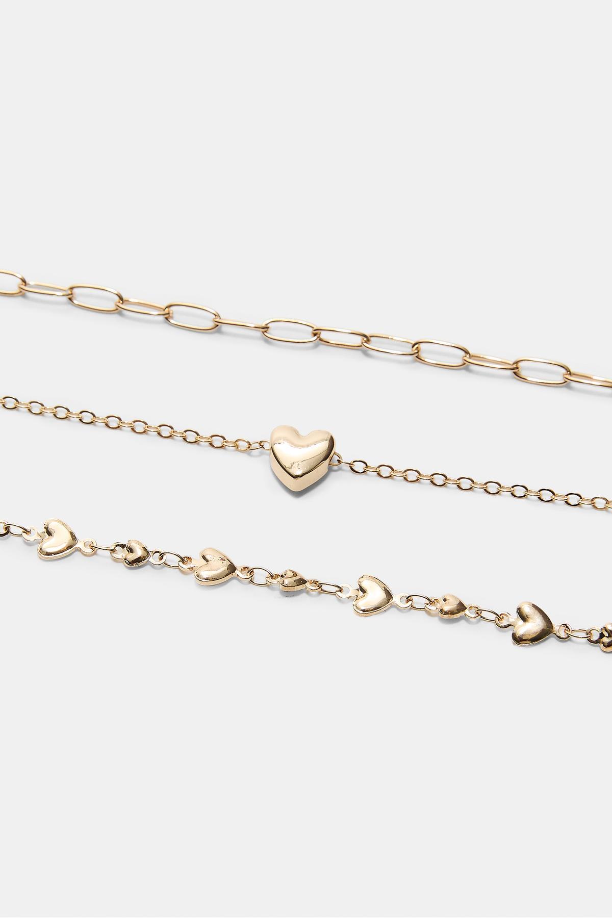 Stradivarius 3'lü Kalp Lariat Kolye Seti - Görsel 3