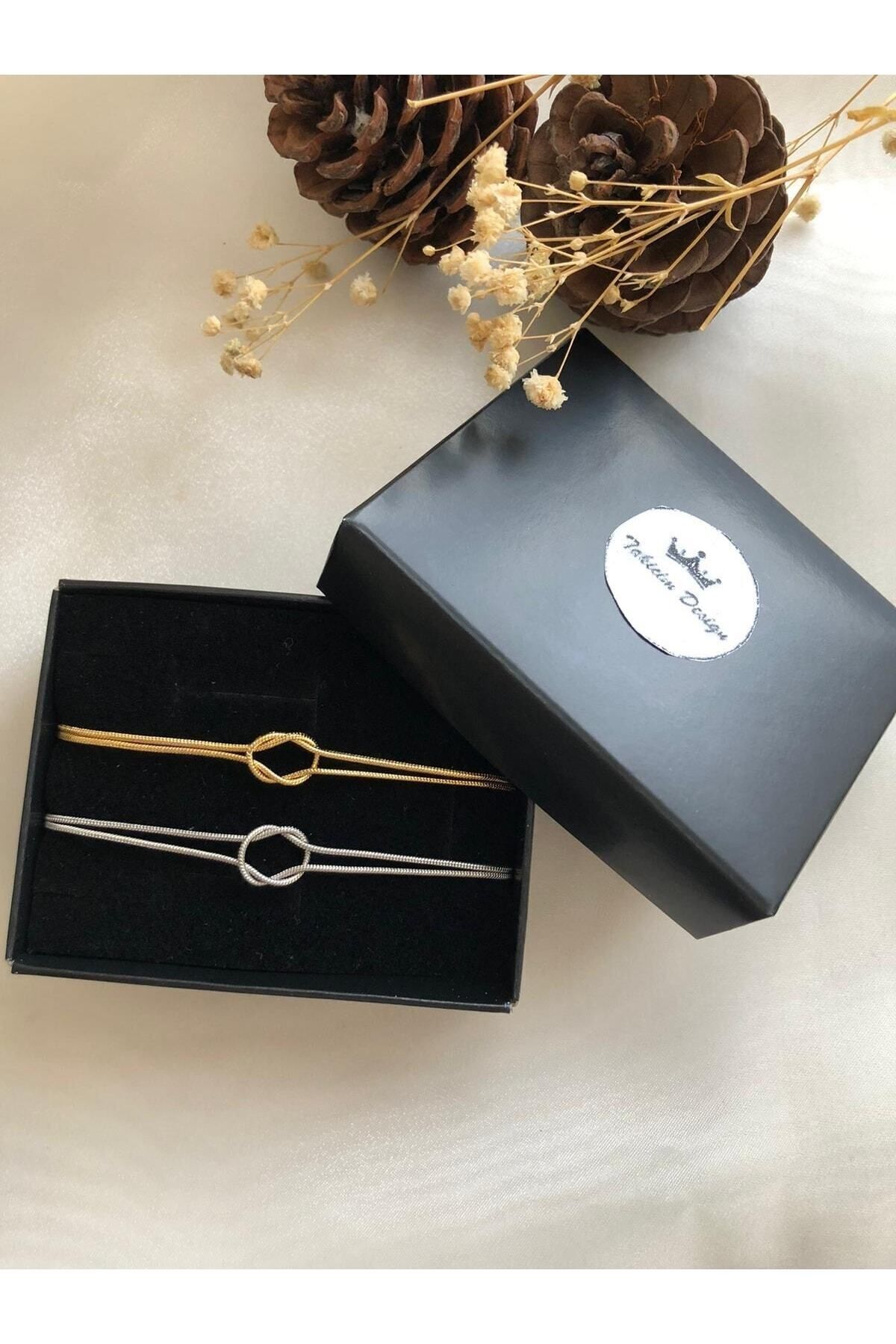 Takıcım Düğüm Gold&gümüş Çift Bileklik