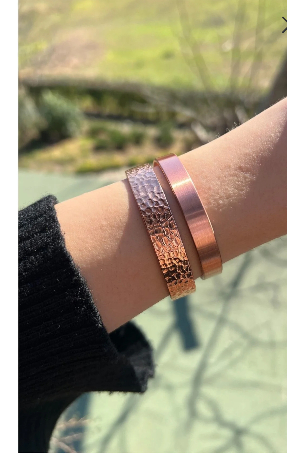 Miray hediyelik Saf Bakır 2’li Set Bileklik Kalın Ham Bakır Aura Koruyucu Enerji Arttırıcı Ayarlanabilir