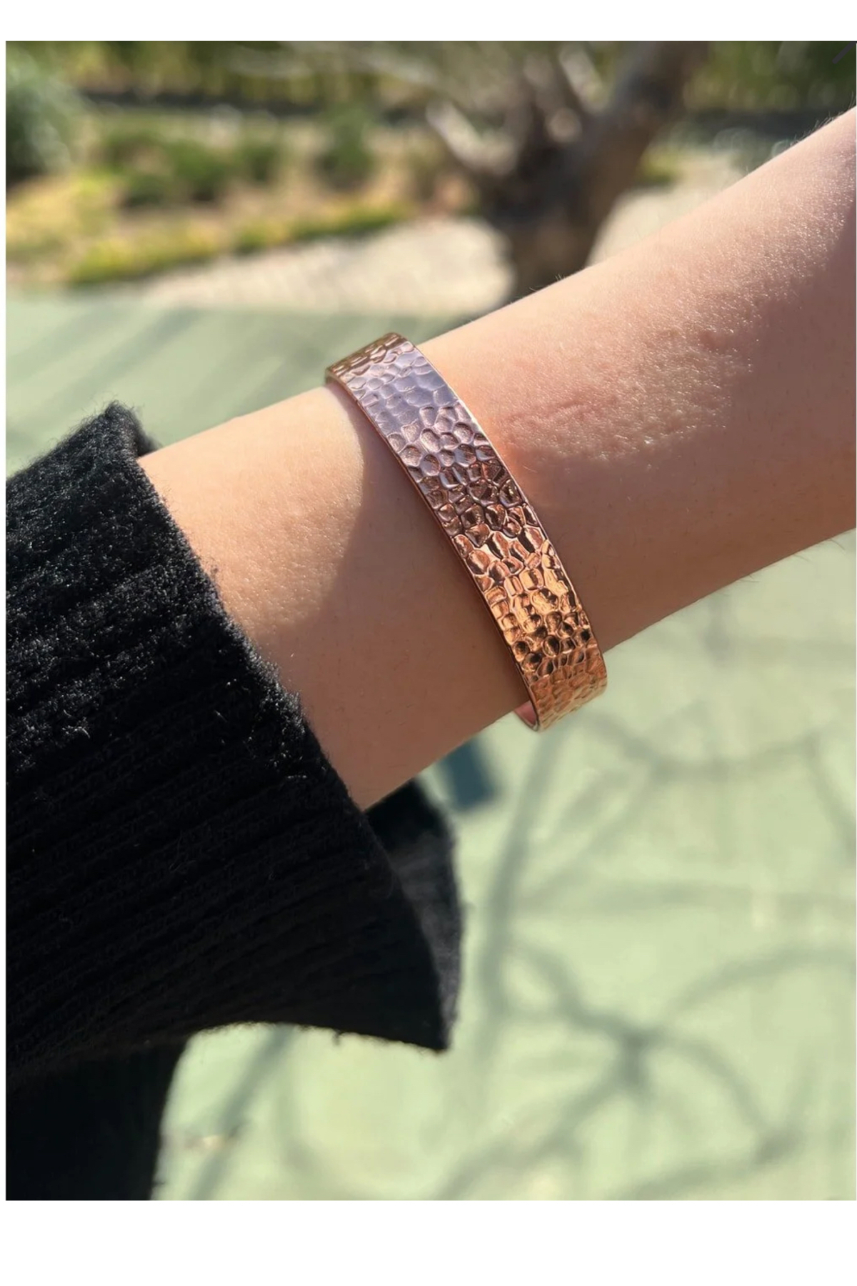 Miray hediyelik Saf Bakır 2’li Set Bileklik Kalın Ham Bakır Aura Koruyucu Enerji Arttırıcı Ayarlanabilir - Görsel 2