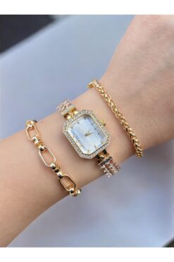 CLUPPOLOON ZİRKON TAŞLI KADIN KOL SAATİ SETİ