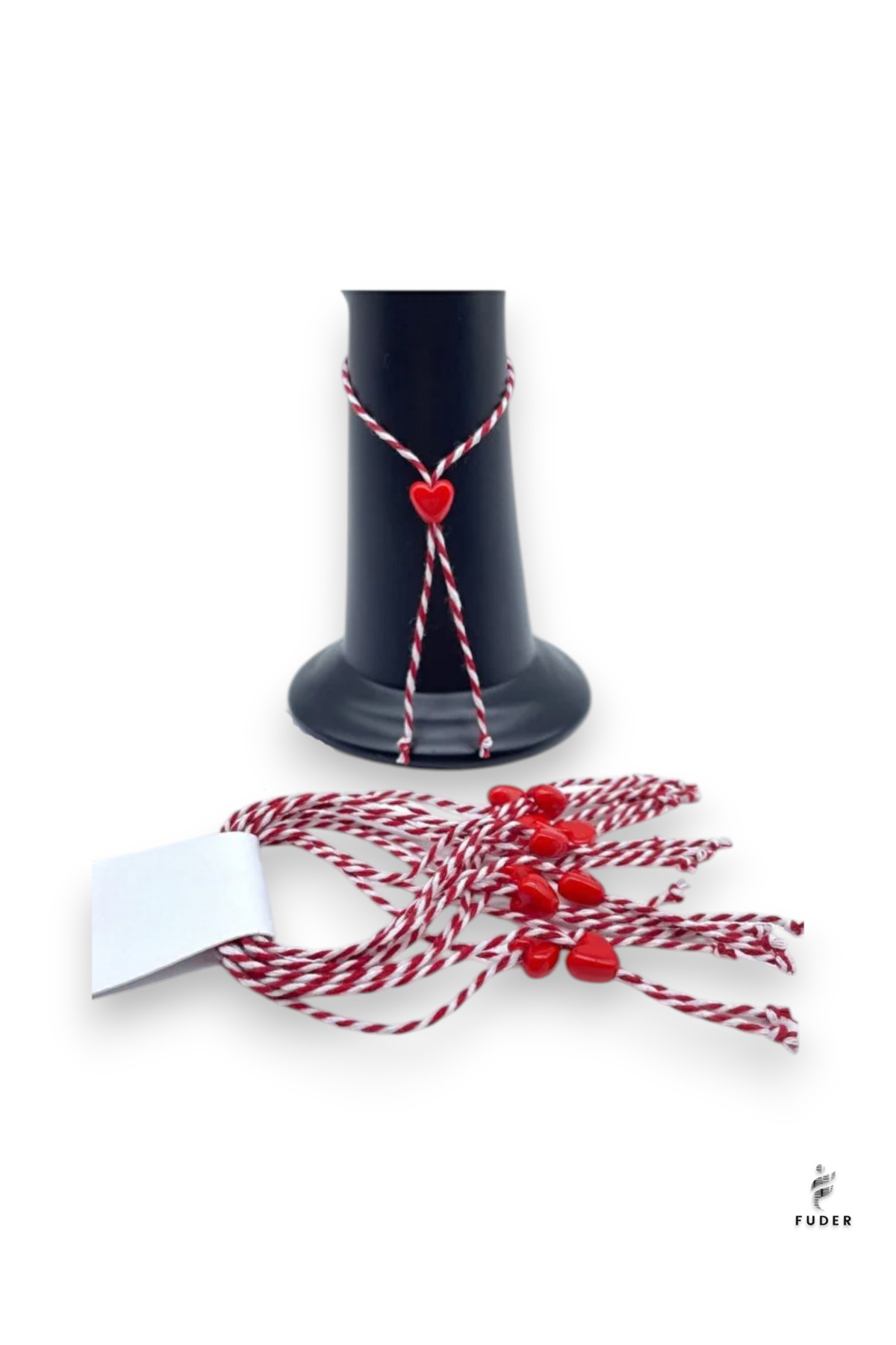 FUDER Kırmızı kalp Marteniçka bileklik (50 ADET)