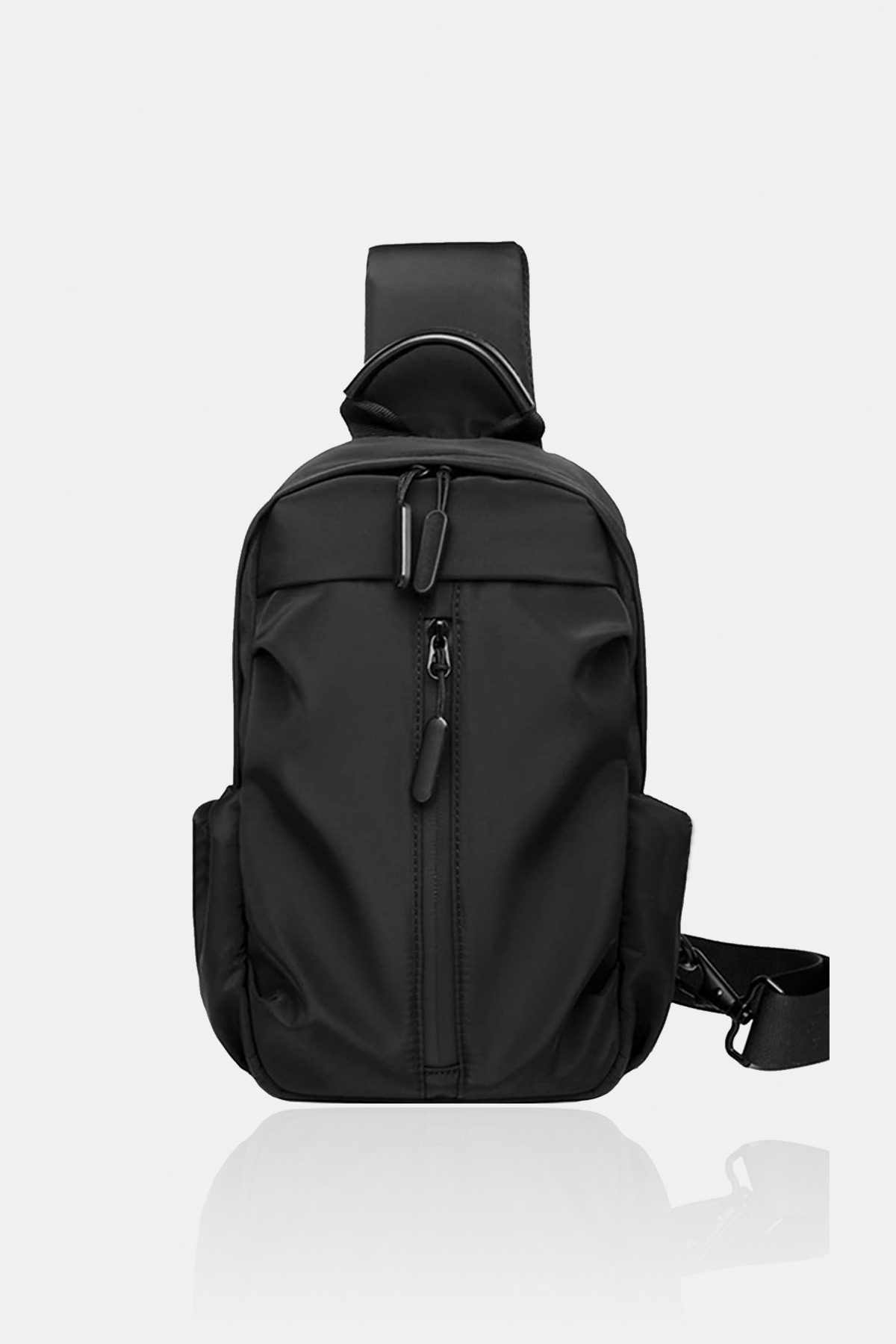 D'VERS Su İtici Kumaş ve Fermuar Özellikli Siyah Çapraz Askılı Bel ve Omuz Çantası - Görsel 3