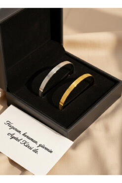 GLANZEND Sevgililer gününe Ayetel Kürsi Bileklik Çelik Ayarlanabilir Çift Bileklik 2'li