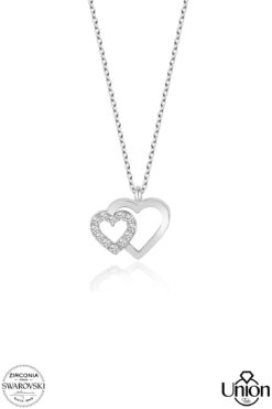 Swarovski Union Zirconia Kadın Kalp Kalbe Gümüş Kolye
