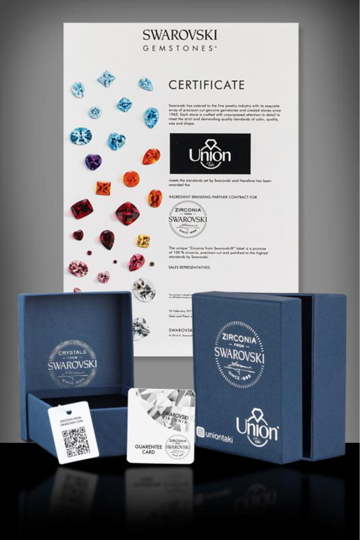 Swarovski Union Zirconia Kadın Kalp Kalbe Gümüş Kolye - Görsel 2