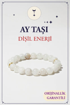 Orenda Design Ay Taşı Doğal Taş Bileklik (İçsel Güç ve Denge) 1.KALİTE DOĞAL TAŞ