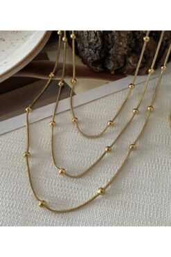 stainles steel Çelik 3,lü Dorika Kolye