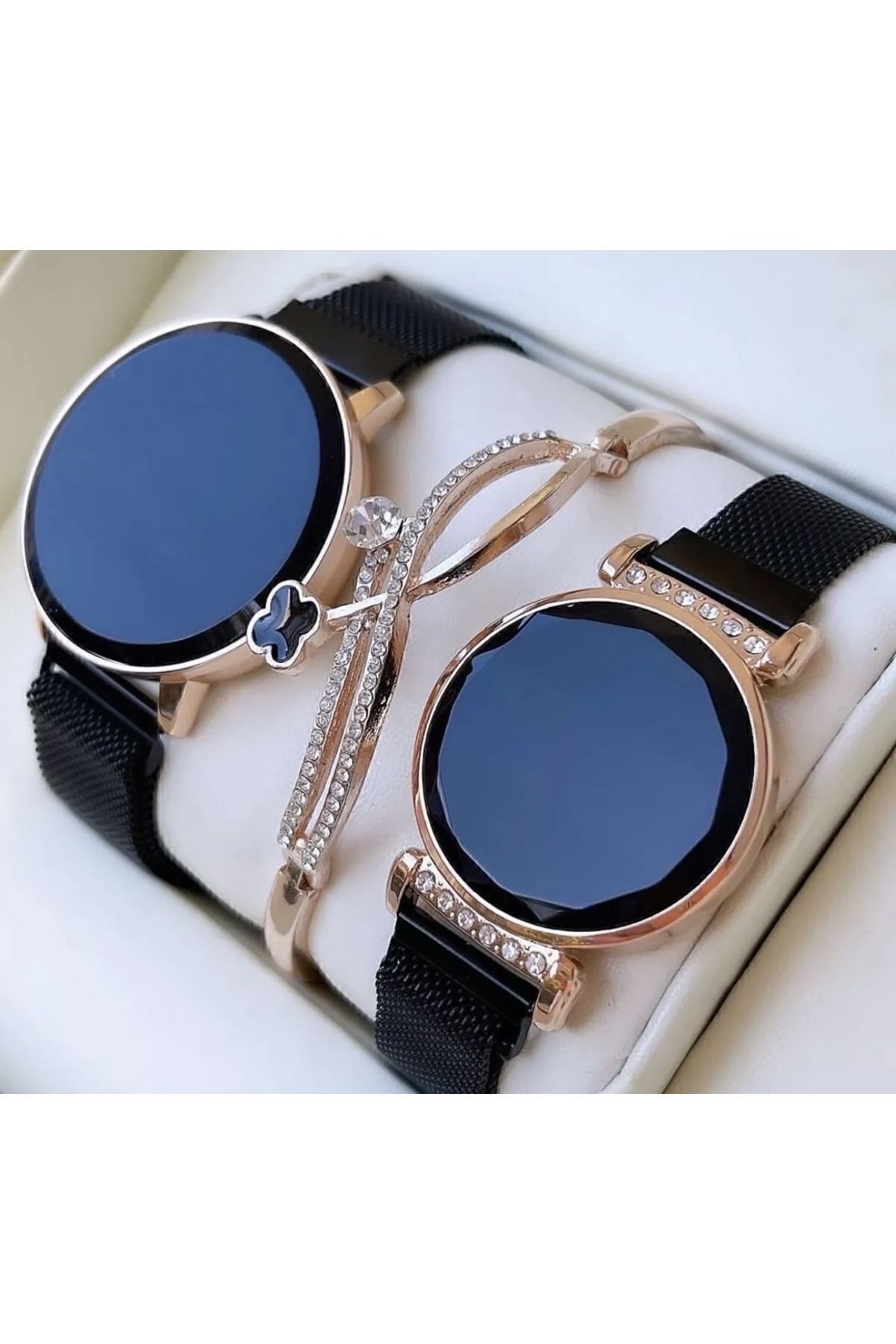 Spectrum Çift Kol Saati Metal Kordon Dokunmatik Led Sevgili Saatleri (bileklik Dahil Değildir )