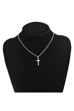 TakıConcept Gümüş Renk Zincir Haç Zincir Kolye