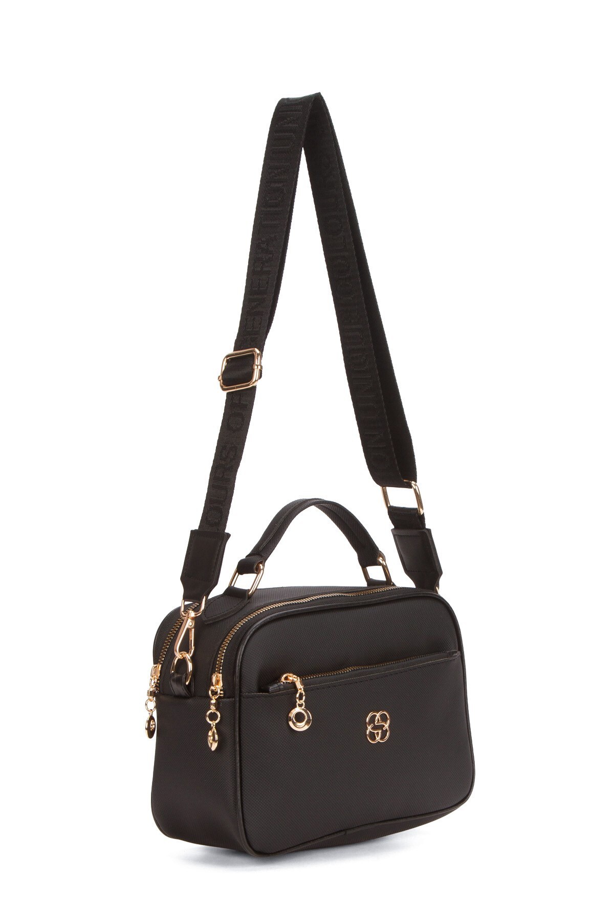 Eliza Kadın Kumaş Uzun Askılı El ve Omuz Çantası – Siyah