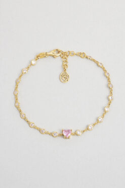 So CHIC... Aşk Yolu 18 Ayar Sarı Altın Kaplama 19 Cm Gümüş Bileklik