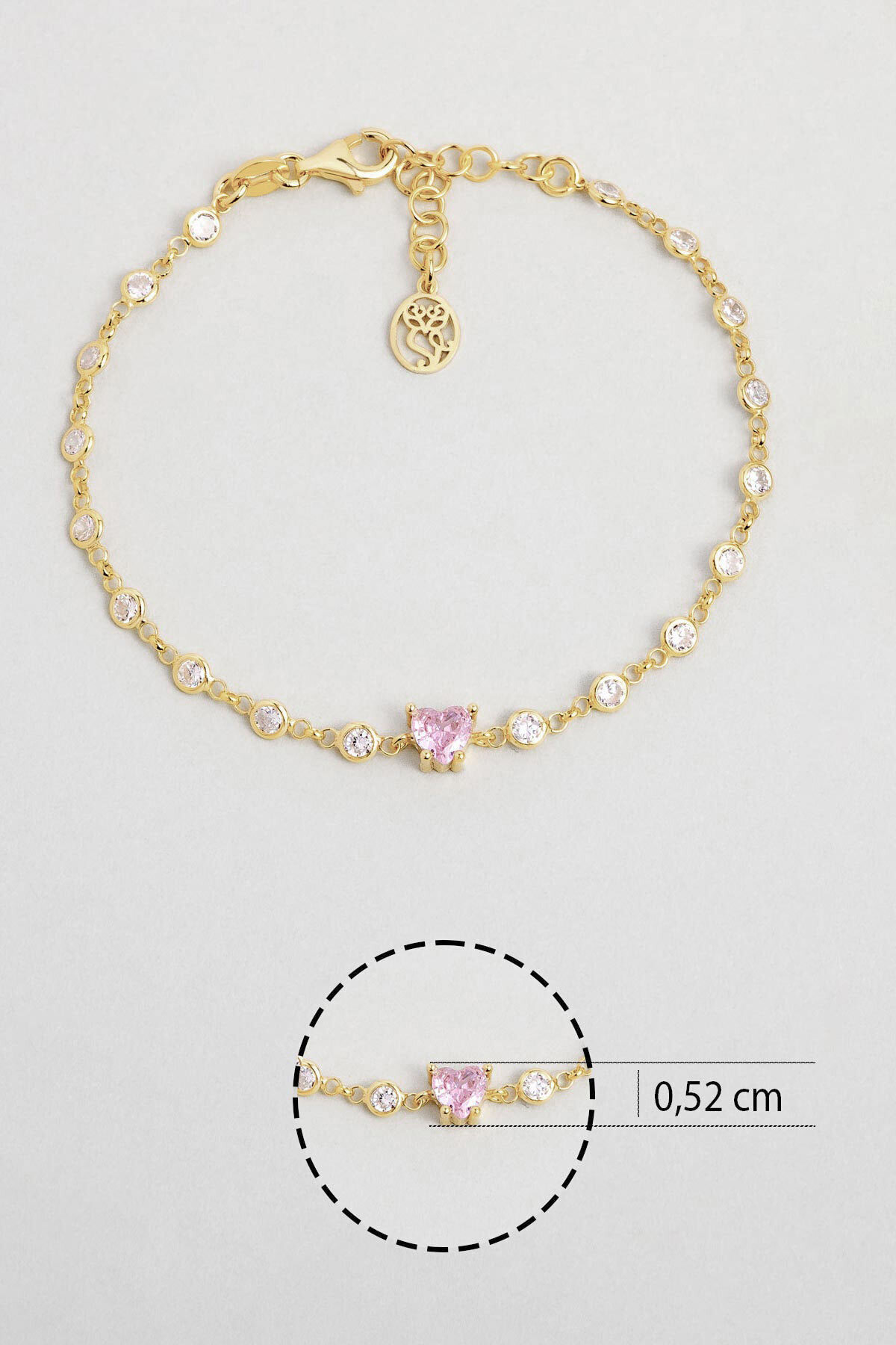 So CHIC... Aşk Yolu 18 Ayar Sarı Altın Kaplama 19 Cm Gümüş Bileklik - Görsel 3