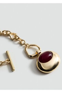 MANGO Woman Halkalı yuvarlak kolye