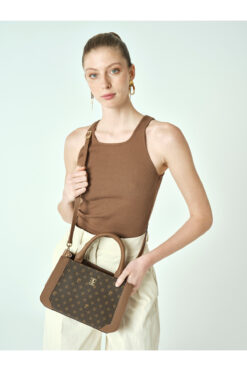 Pierre Cardin Kahve Monogram Kadın Omuz Çantası 05PO25Y2067