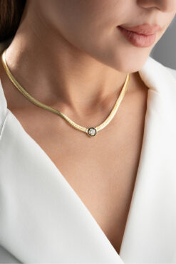 Silvano Jewelry 925 Ayar Gümüş Siyah Mineli Serenay Kolye