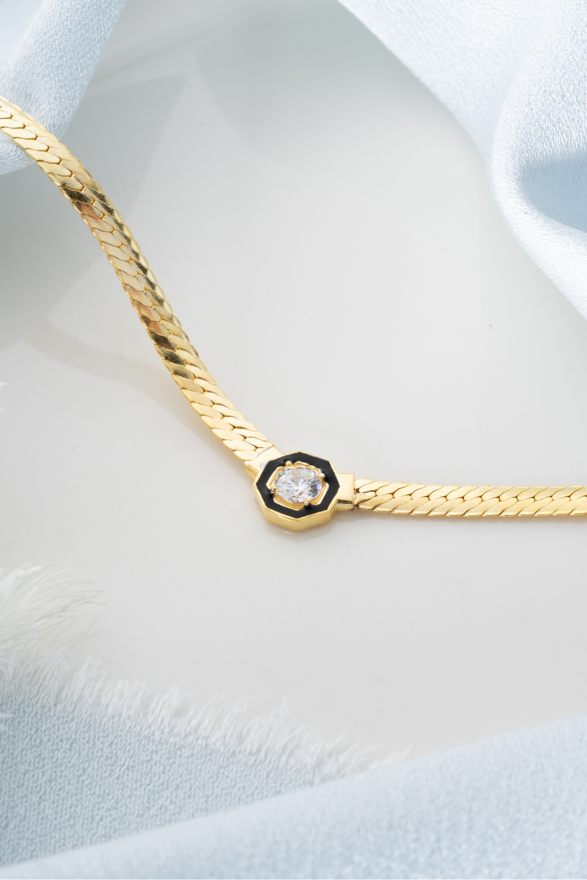 Silvano Jewelry 925 Ayar Gümüş Siyah Mineli Serenay Kolye - Görsel 3