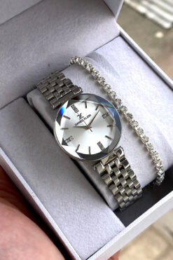 Daniel Klein %100 Orijinal Gümüş Renk Paslanmaz Çelik Kordon Su Geçirmez Kadın Kol Saati Bileklik Hediyeli