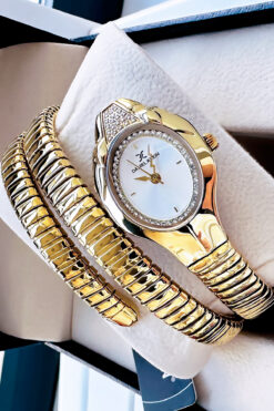 Daniel Klein Yılan Saat Model - Kadın Kol Saati, Su Geçirmez Gold Renk Çelik Kordon - Bileklik Hediye DKBY2044C1