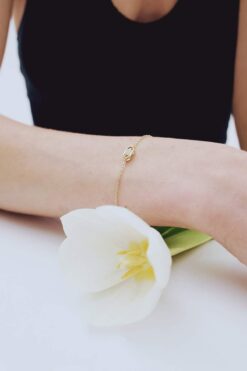 DeFacto Reis x 14 Ayar Altın Kaplama Luce Touch Kadın Taşlı Gold Bileklik F3969AXNS