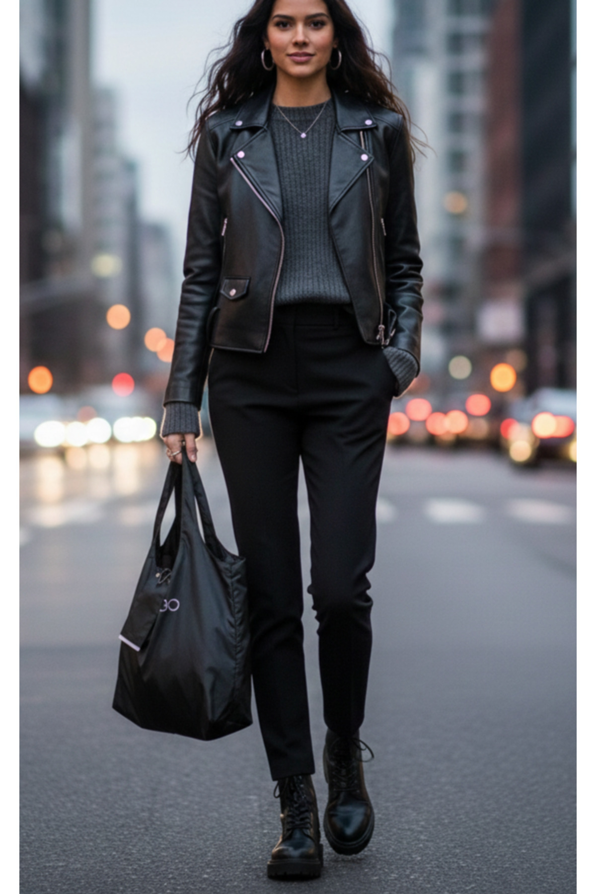 Çanta Trend SİYAH Şık Tasarımlı Katlanabilir Market & Alışveriş Çantası - Görsel 2