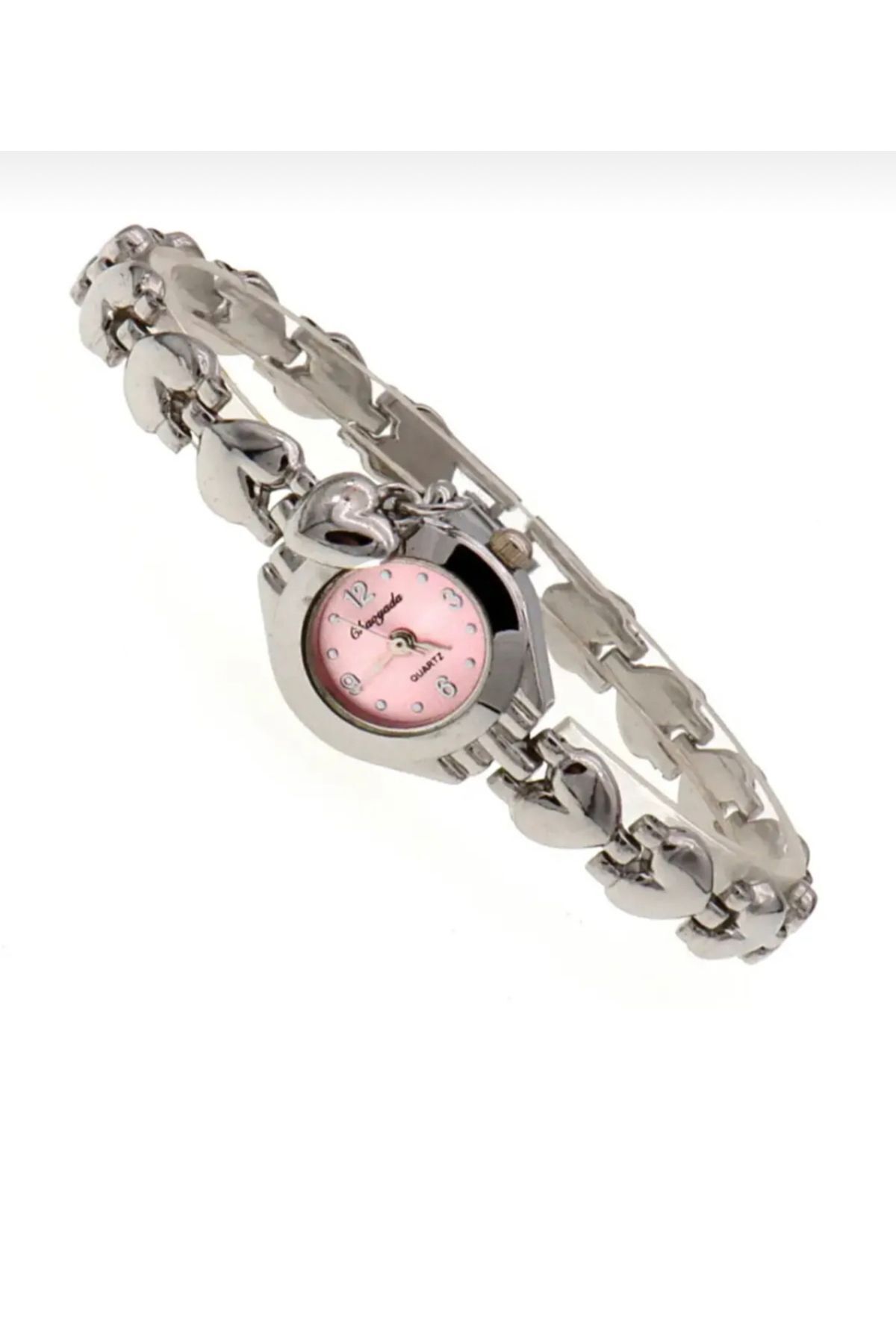 chaoyada Pinterest Model Pembe Kalp Charm Vintage Saat Hediyelik Özel Kutusunda - Görsel 3