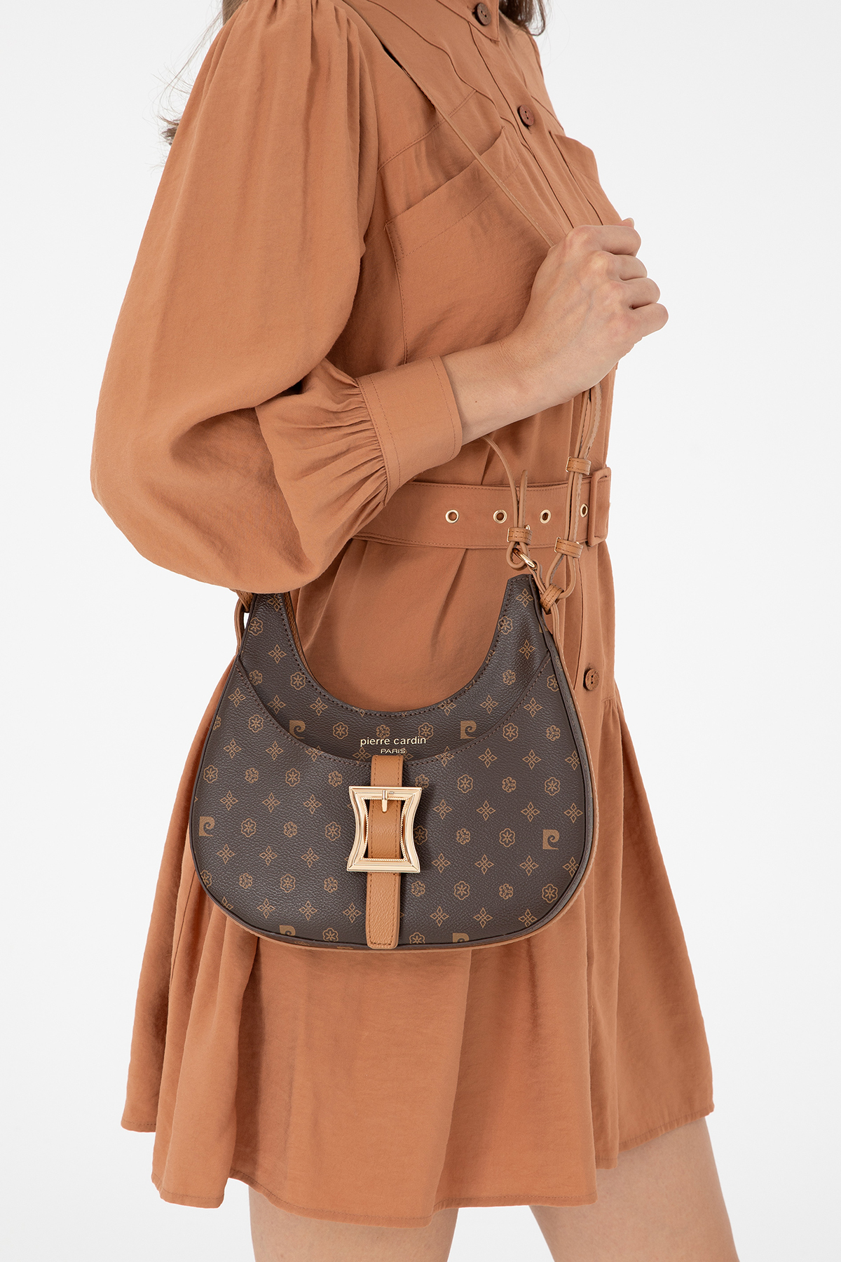Pierre Cardin Limited Edition Kahve Monogram Kadın Çapraz Omuz Çantası 05PC24K24101 - Görsel 2