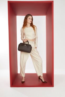 Pierre Cardin Kahve Monogram Kadın Omuz Çantası 05PO22Y1557