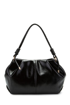 minebag Büzgü Detaylı Suni Deri Chen Kol Çanta Siyah