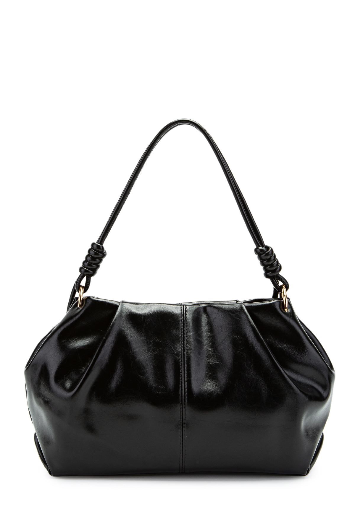 minebag Büzgü Detaylı Suni Deri Chen Kol Çanta Siyah - Görsel 3