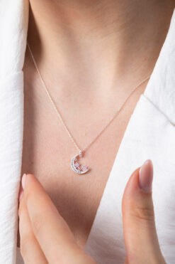 Elika Silver 925 Ayar Gümüş Ay Yıldız Kolye