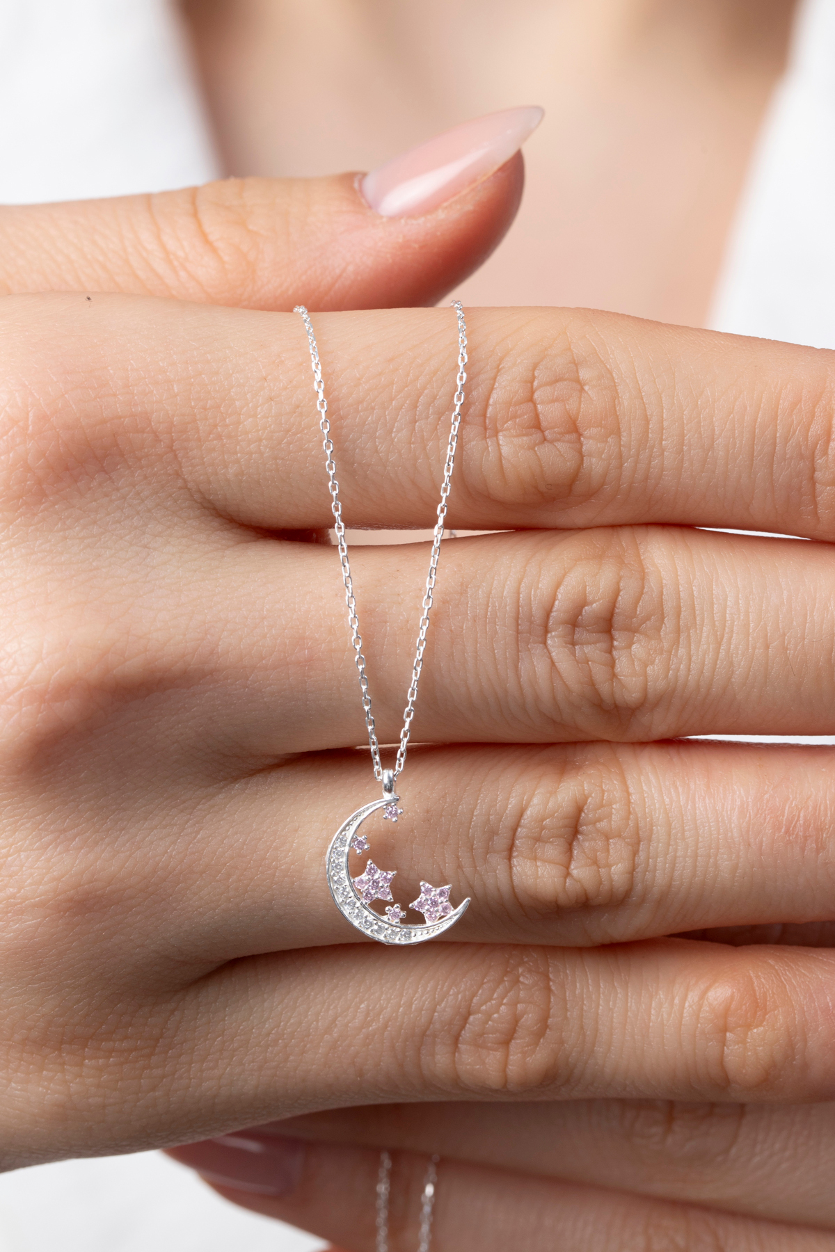 Elika Silver 925 Ayar Gümüş Ay Yıldız Kolye - Görsel 2